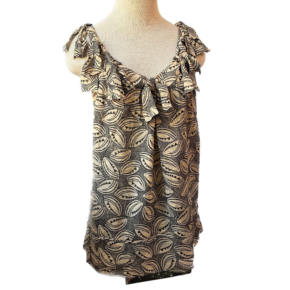 Diane Von Furstenburg 100% Silk Coffee Bean Tank Blouse